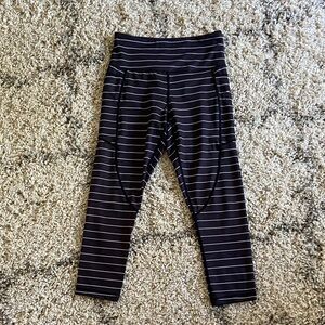 ZYIA Black and White Striped Leggings